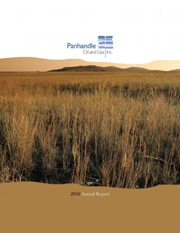 Cover of the 2010 Annual Report for Panhandle Oil and Gas Inc.
